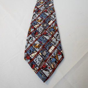 Vintage Nicole Miller Hockey Winter tie 100% Silk